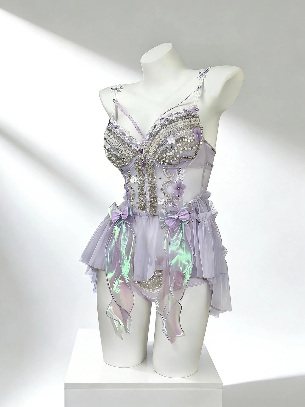 Ethereal lavender fairy costume for raves, festivals, and photoshoots