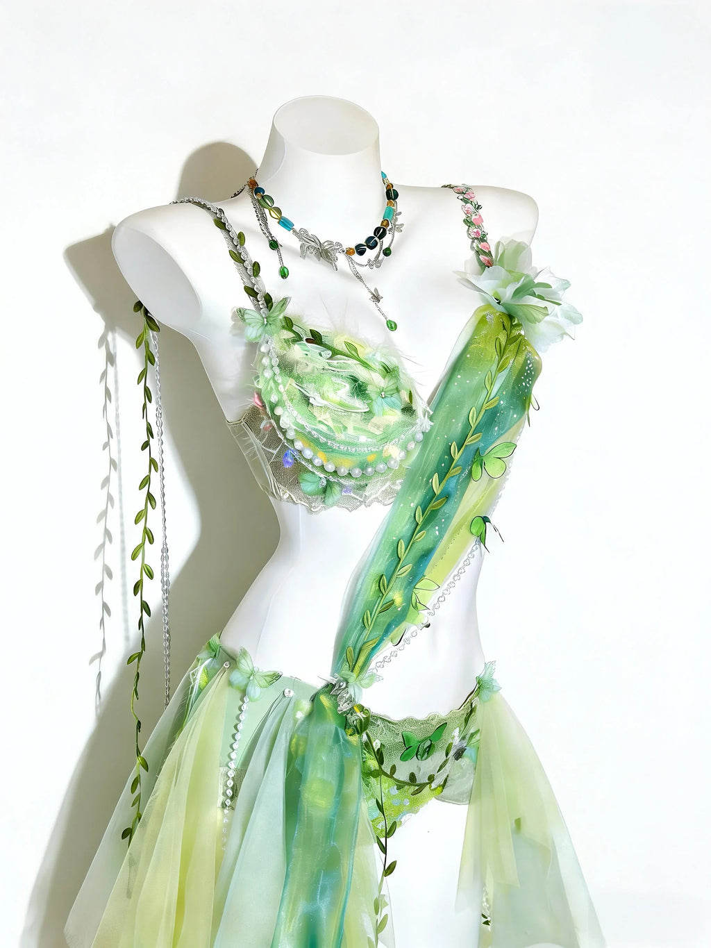 AVRY Ivy Bloom Set New Forest collection front view with green butterfly details, crystal accents and fairycore styling.