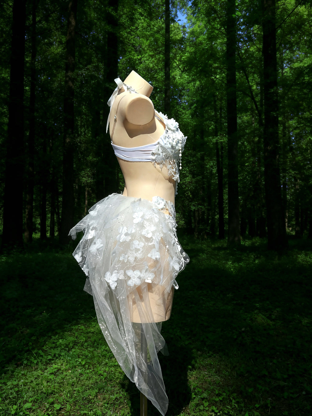 AVRY-Fairy rave outfit with crystal details and ethereal mesh layers