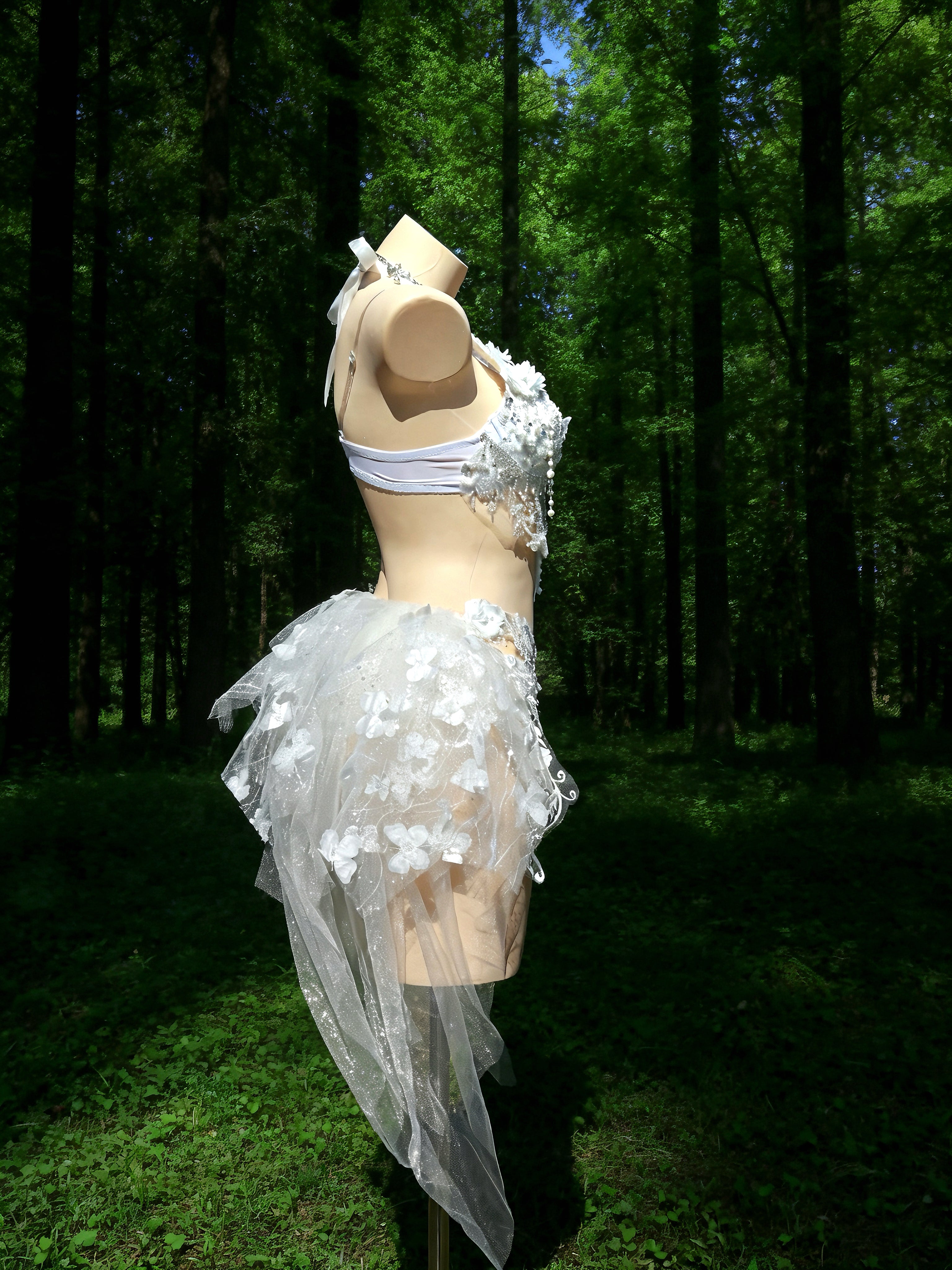 AVRY-Fairy rave outfit with crystal details and ethereal mesh layers