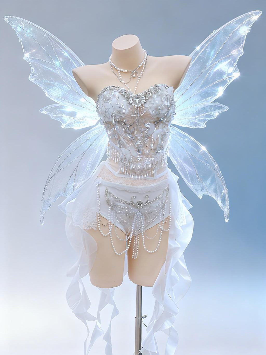 AVRY Moon Jelly Set white pearl fairy rave outfit from the AVRY Cove Collection