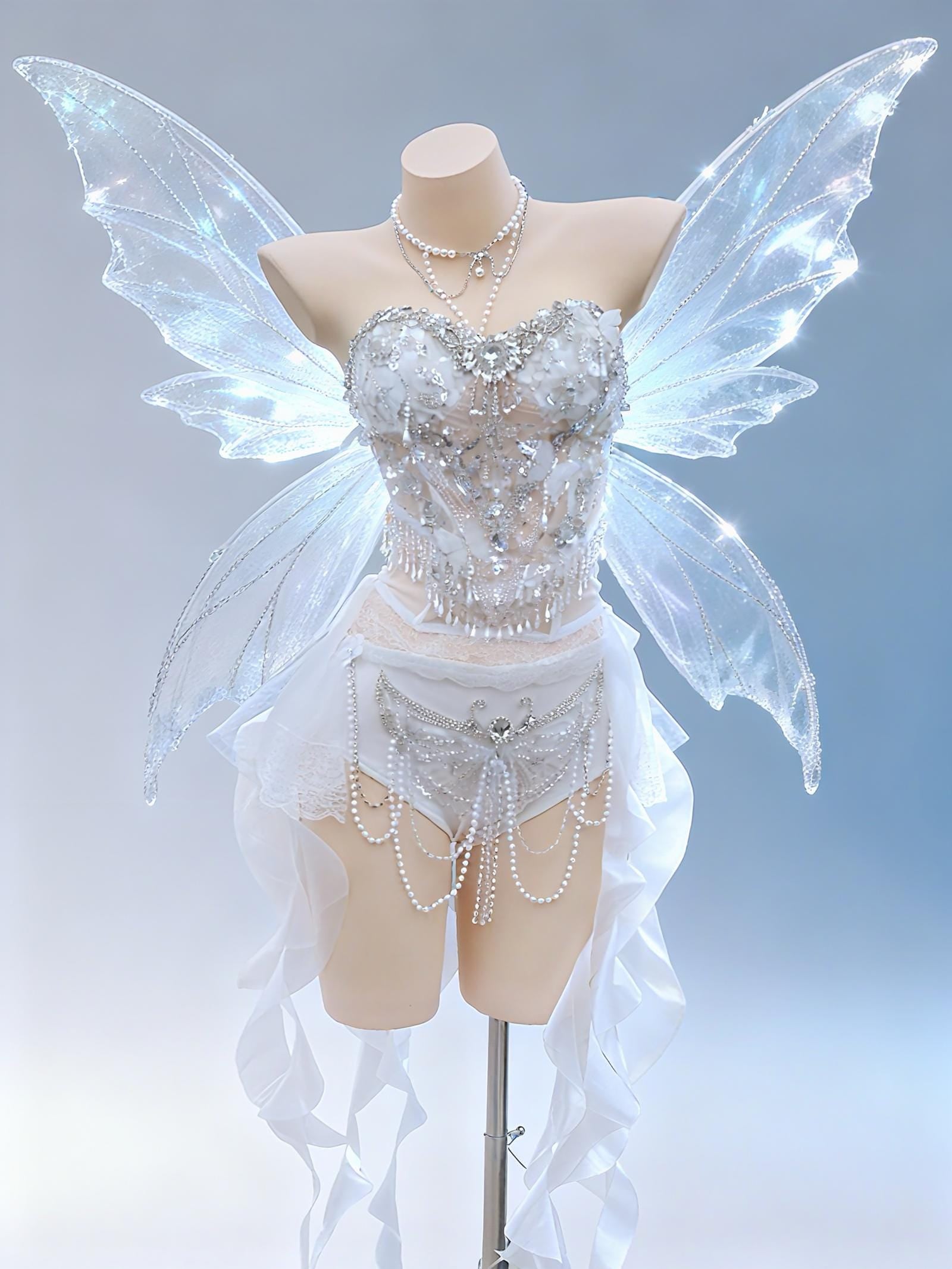AVRY Moon Jelly Set white pearl fairy rave outfit from the AVRY Cove Collection