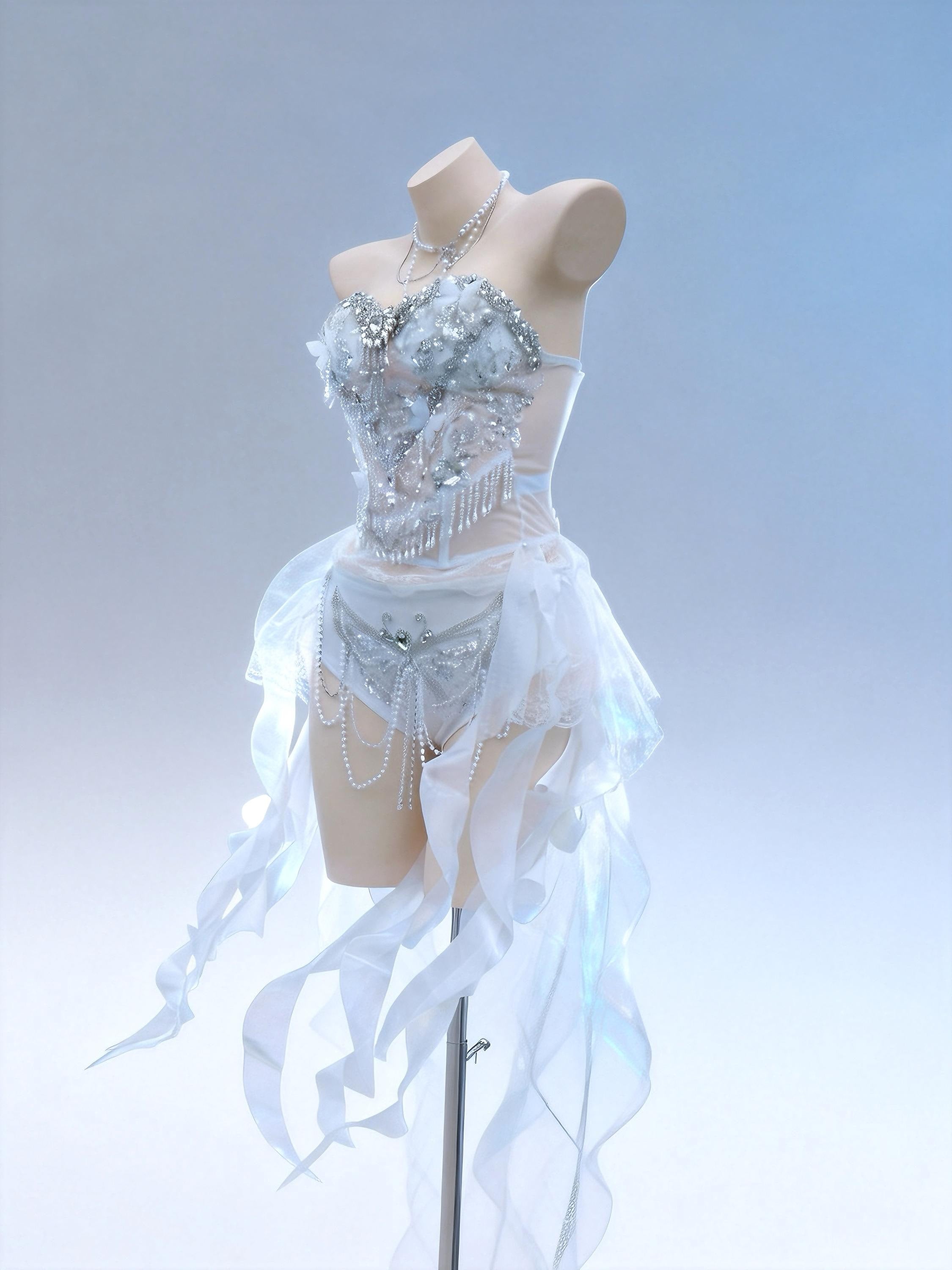 fairy rave dress AVRY White Outfit – Ethereal Fairycore Festival Costume Size:AU14 - (US10) What could a little Perfect for theme parks string fastener