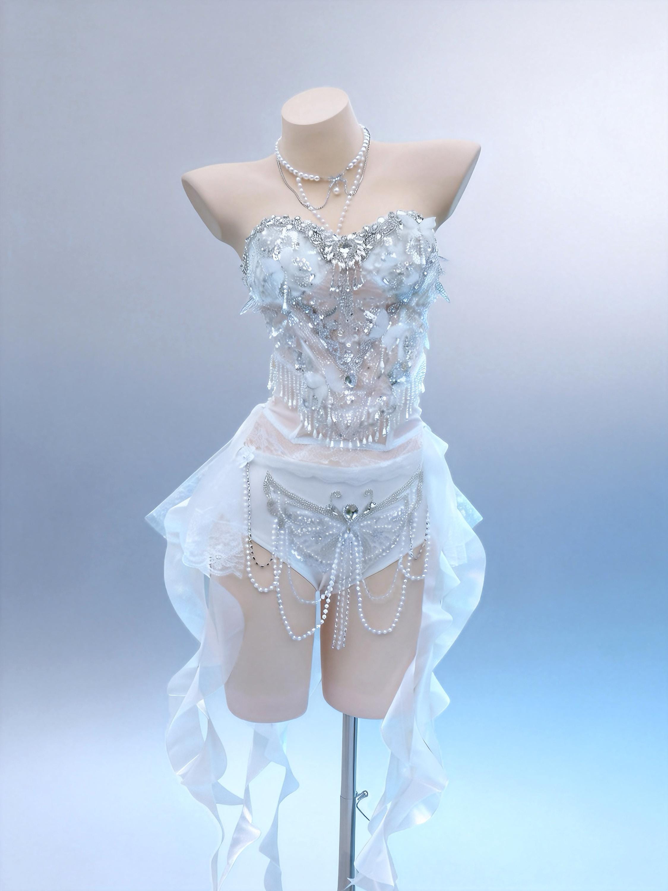 AVRY Blue Glaucus Set from the AVRY Cove Collection, ocean fairy rave outfit